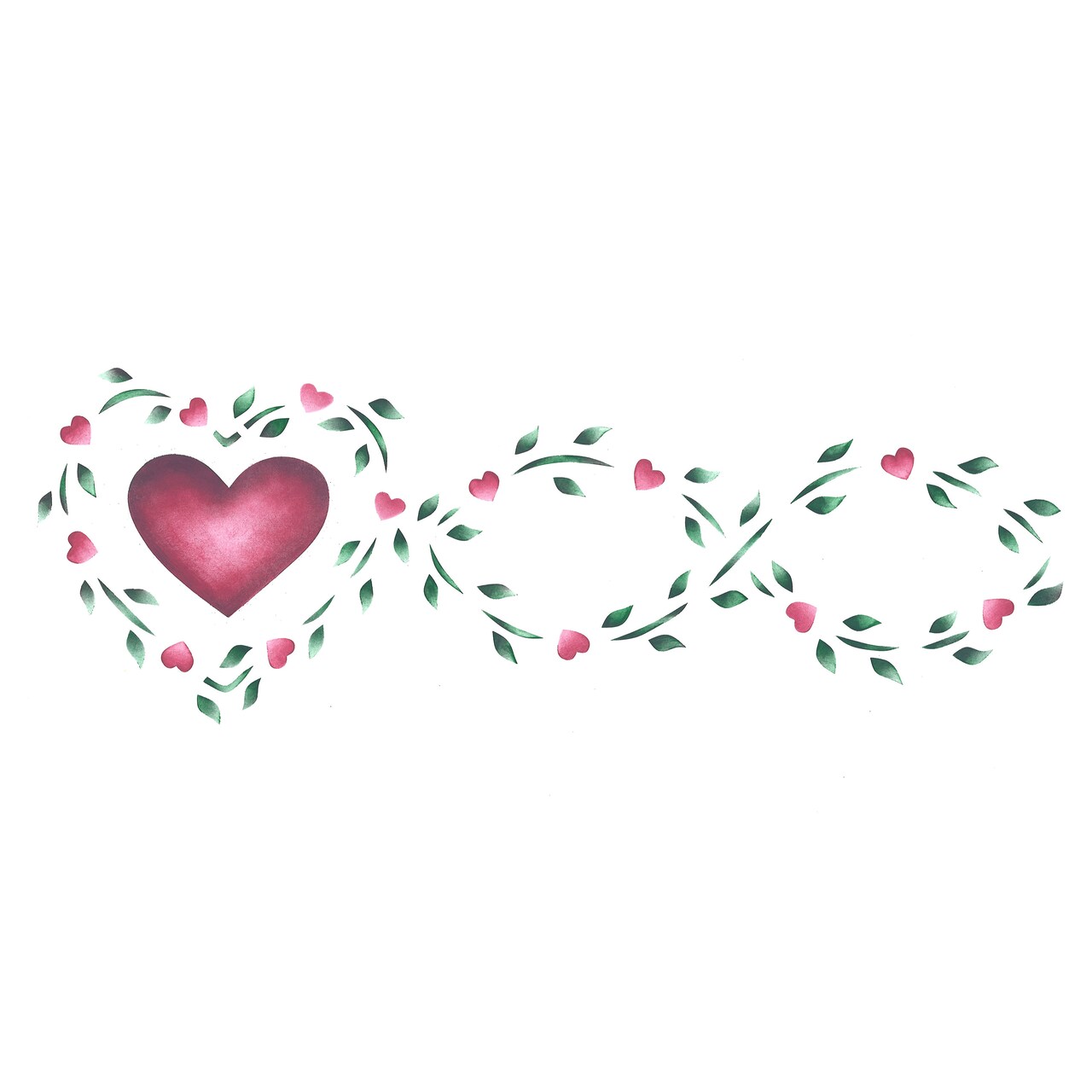 Hearts and Leaves Wall Stencil | 267 by Designer Stencils | Pattern Stencils | Reusable Stencils for Painting | Safe & Reusable Template for Wall Decor | Try This Stencil Instead of a Wallpaper | Easy to Use & Clean Art Stencil Pattern